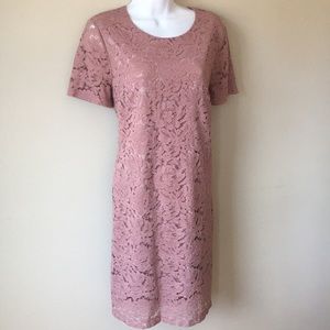 Lumiere Dusty pink Floral Lace Dress
